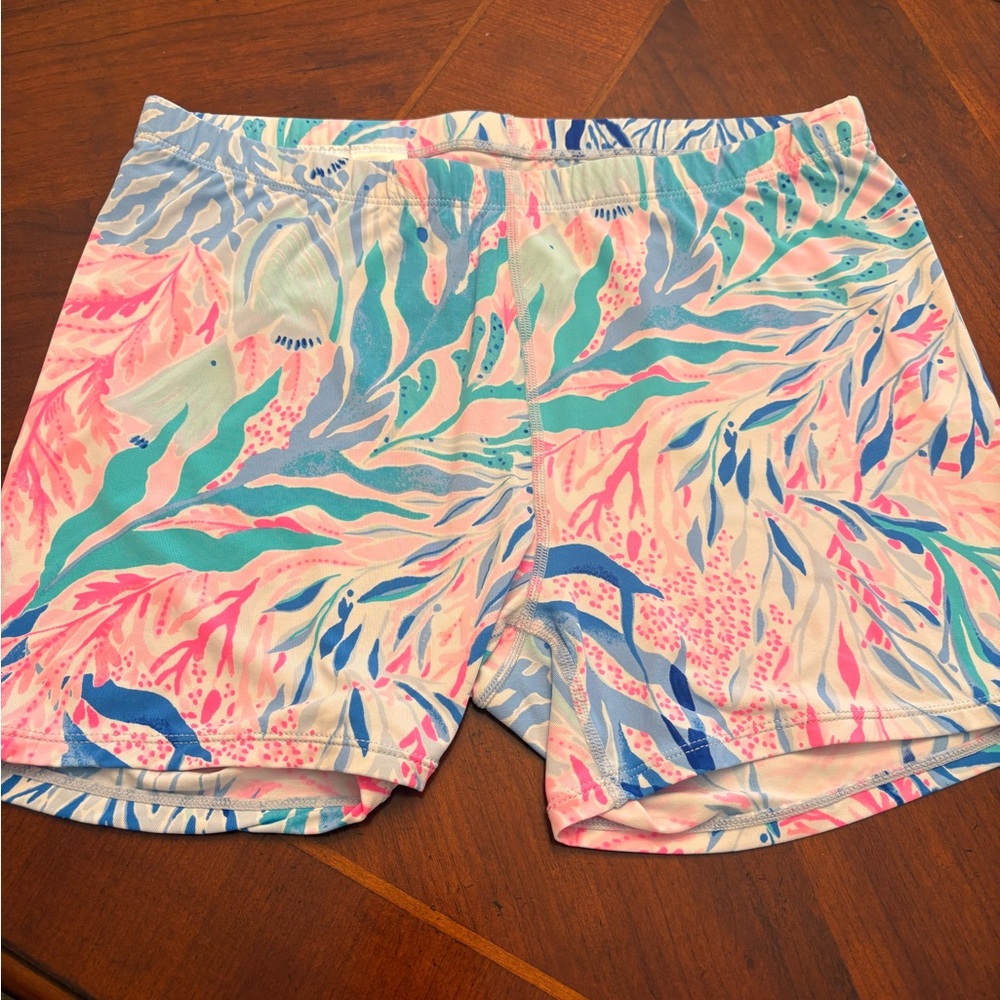Lilly Pulitzer Pink and Blue Leaf Print Shorts